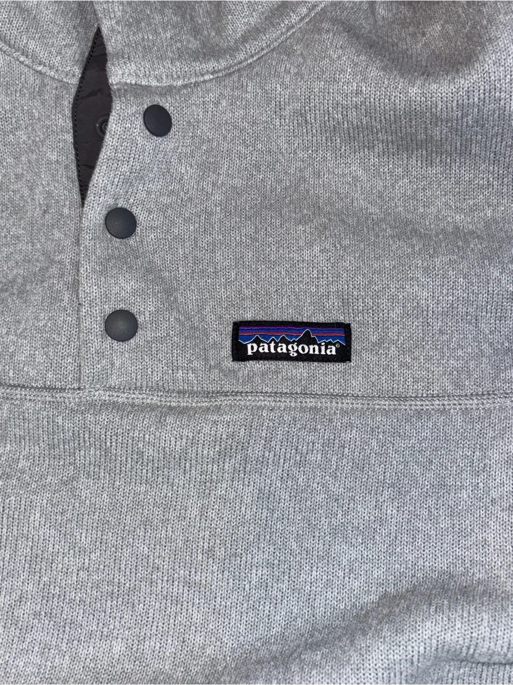 Patagonia Heather Gray Snap-Placket Fleece Pullover - Picture 3 of 5